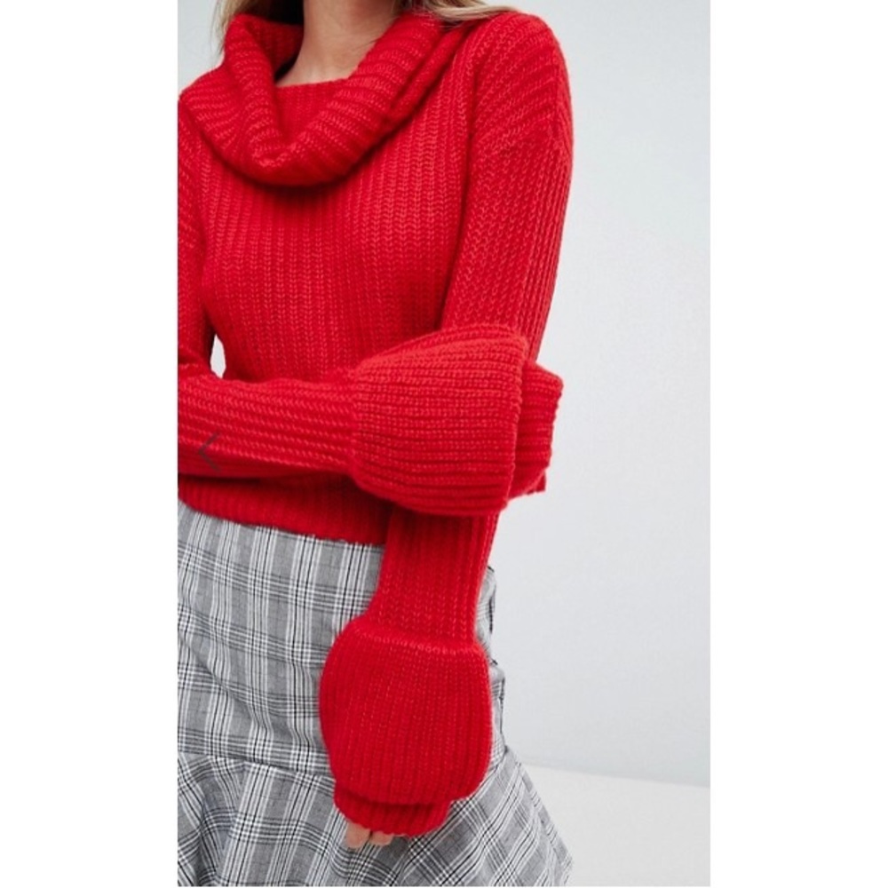 Missguided Open Stitch Roll Neck Sweater